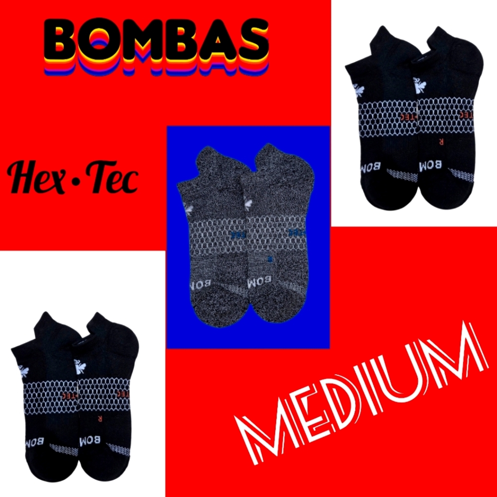 Bombas Black and Gray Ankle Socks